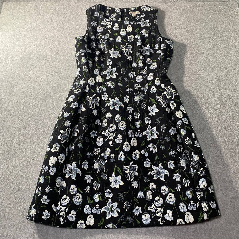 Eva Mendes Dress Women‎ 6 Black Floral Jacquard Fit Flare Cocktail New York Co
